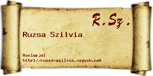 Ruzsa Szilvia névjegykártya