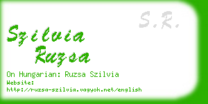 szilvia ruzsa business card